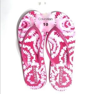 Calvin Klein sandals flip flops pink beach shoes